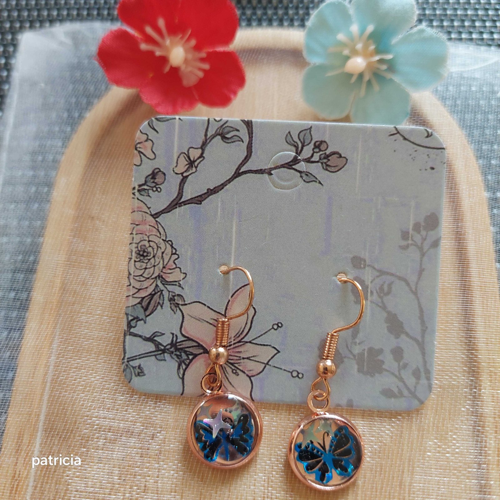 Boucles d'oreilles papillons d'Azur.